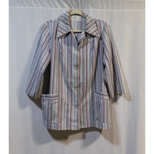 Angelica Vtg Long Sleeve Button Down Striped Shirt Size Medium